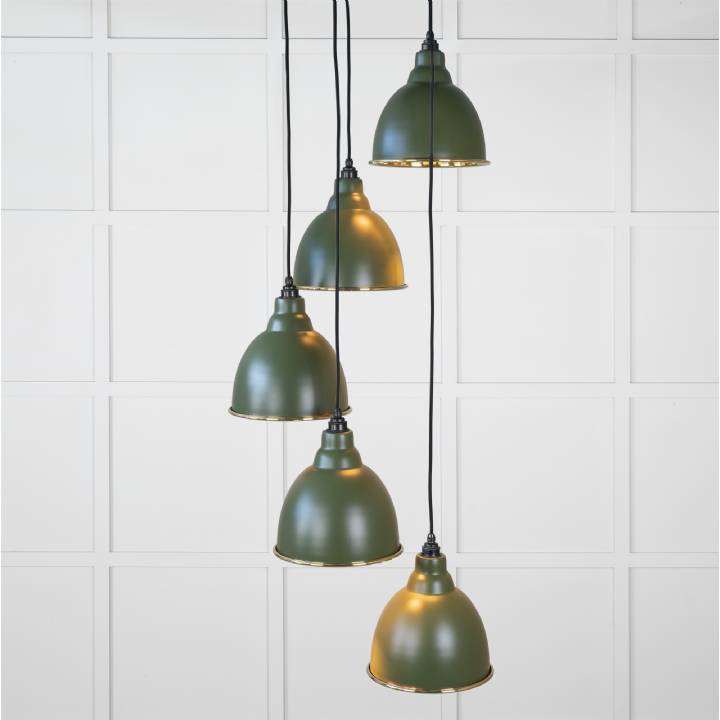 Hammered Brass Brindley Cluster Pendant in Heath