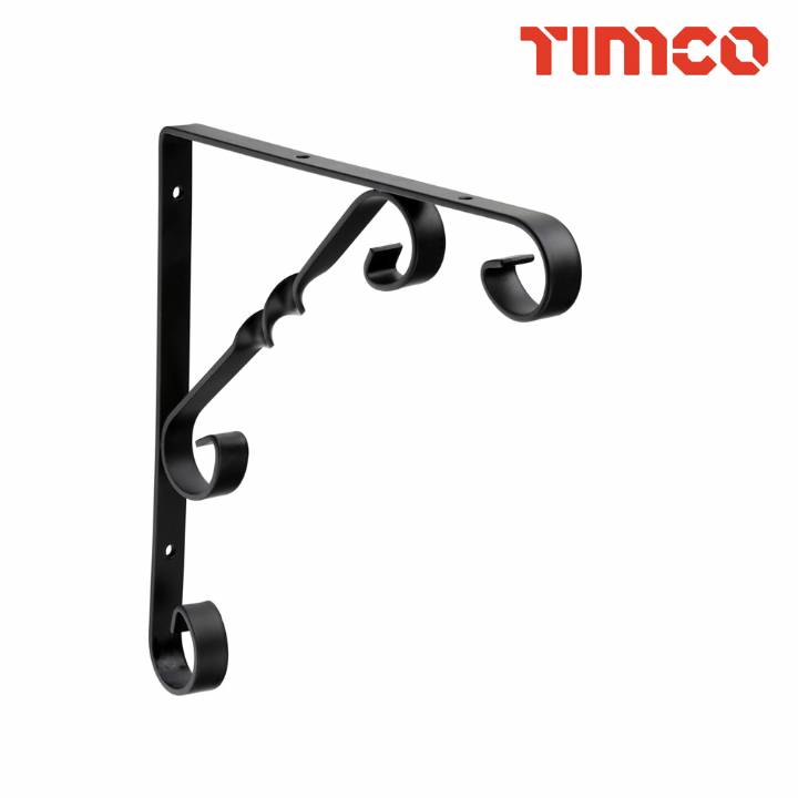 TIMCO SCROLL BRACKET 8 X 8 BLACK