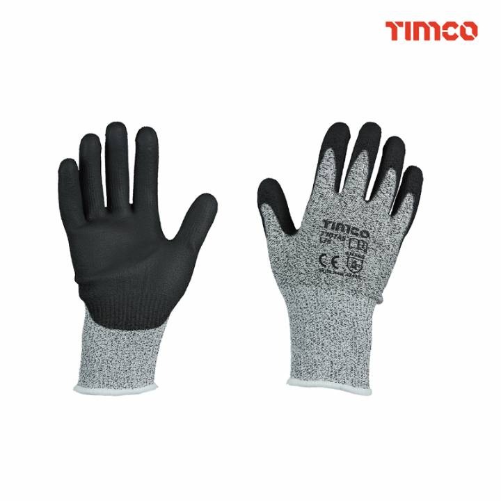 HIGH CUT GLOVES - PU COATED HPPE FIBRE WITH GLASS FIBRE