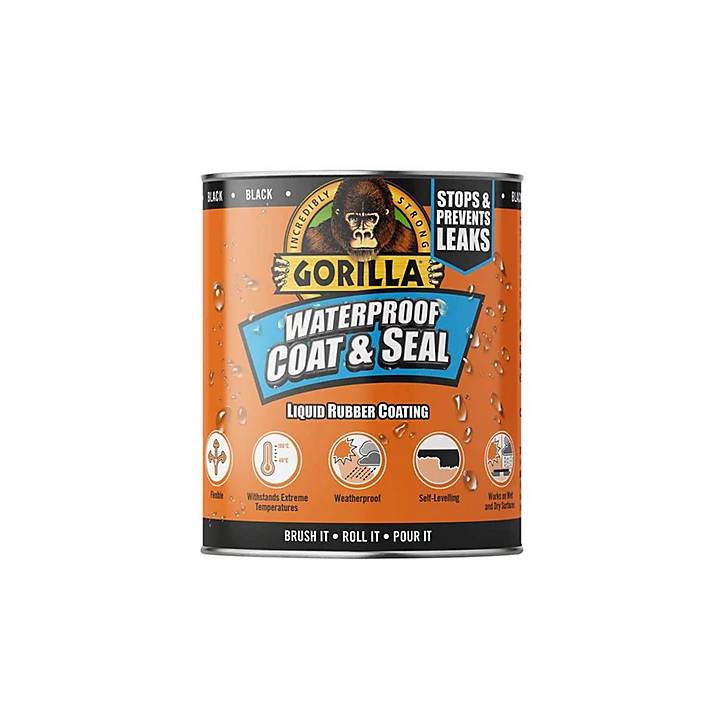WATERPROOF COAT & SEAL LIQUID RUBBER BLACK 946ML