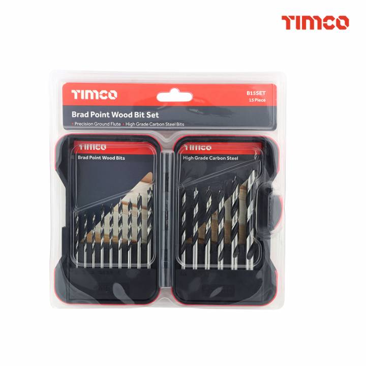 ADDAX 15 PIECE BRAD POINT WOOD BIT SET