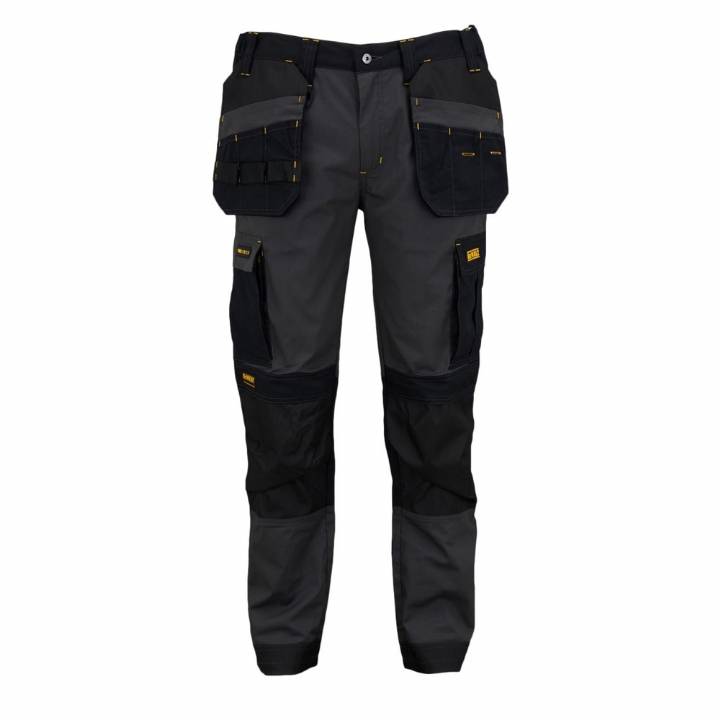 DEWALT ALBANY BLACK GREY CARGO SLIM FIT TROUSERS