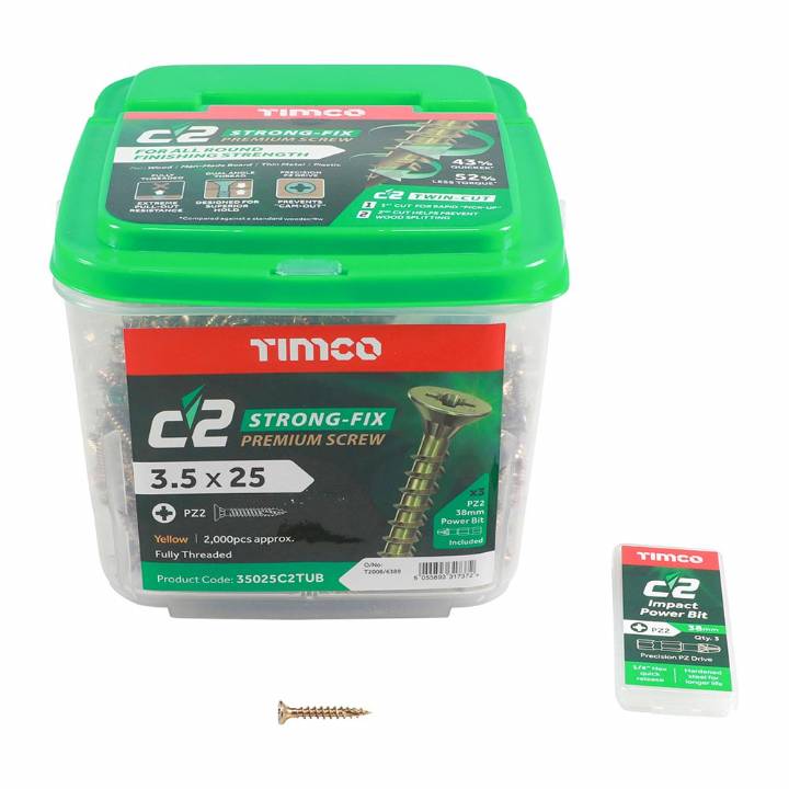TIMCO C2 POZI DOUBLE COUNTERSUNK SCREW TUB VARIOUS
