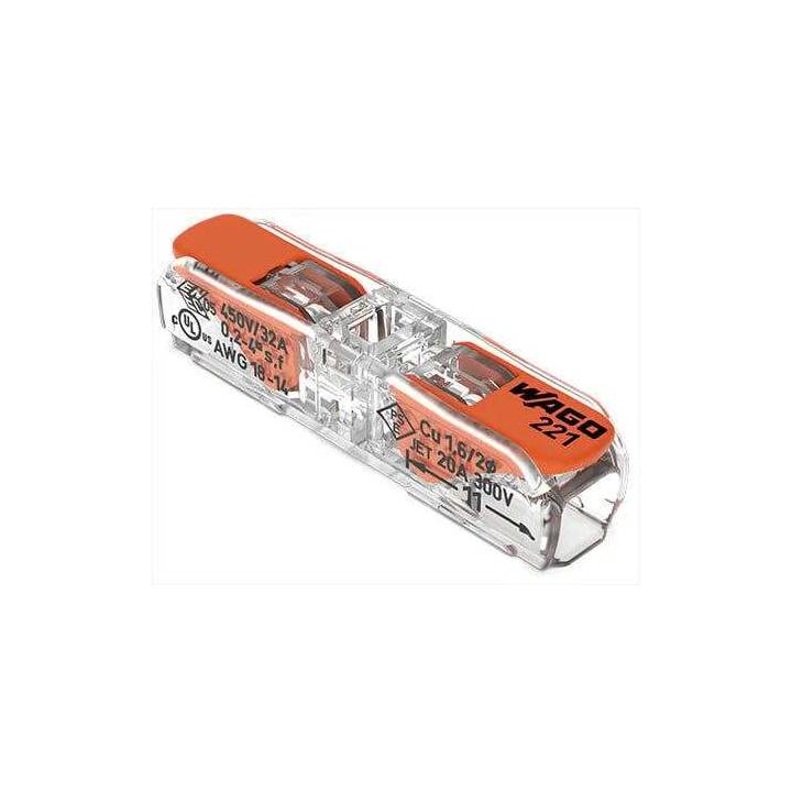 WAGO 221 INLINE 2 WAY CONNECTORS 60PK