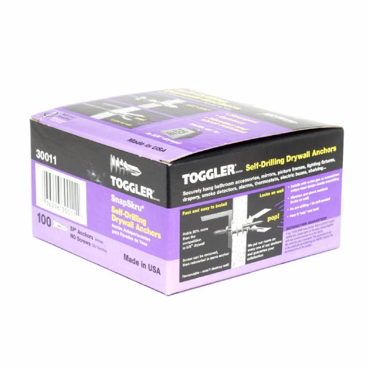 TOGGLER SNAPSKRU SELF-DRILLING  DRYWALL ANCHORS
