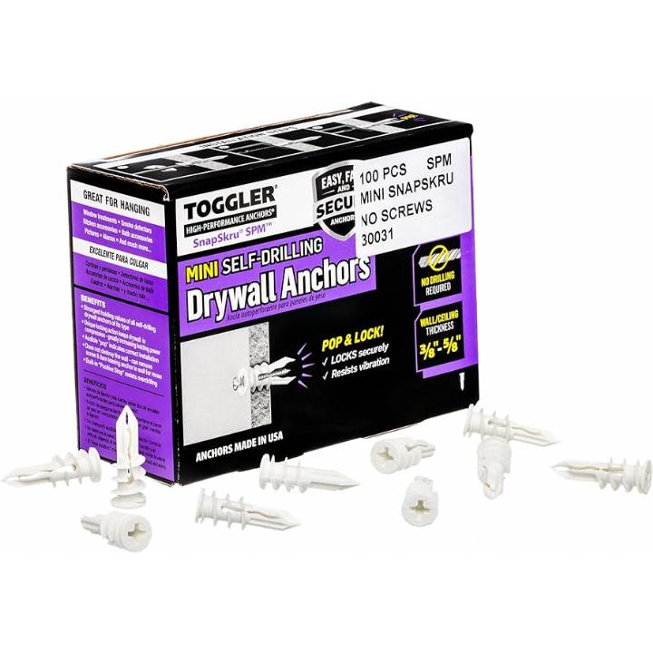 TOGGLER SNAPSKRU SELF-DRILLING  MINI DRYWALL ANCHOR
