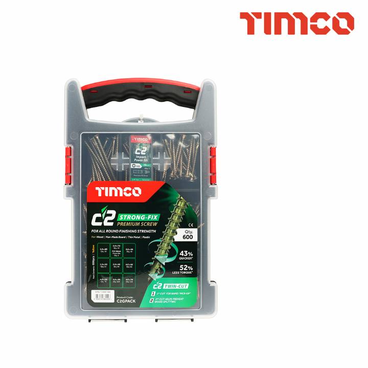 TIMCO C2 STRONG-FIX MIXED GRAB PACK- PZ - DOUBLE COUNTERSUNK- YELLOW