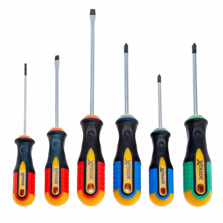 XTRADE 6 PIECE COLOUR CODED SCREWDRIVER SET