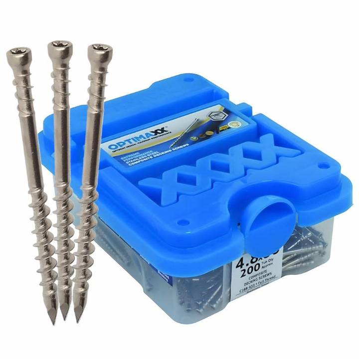 OPTIMAXX STAINLESS STEEL DECKING SCREW 4.8 X 60mm 200 TUB