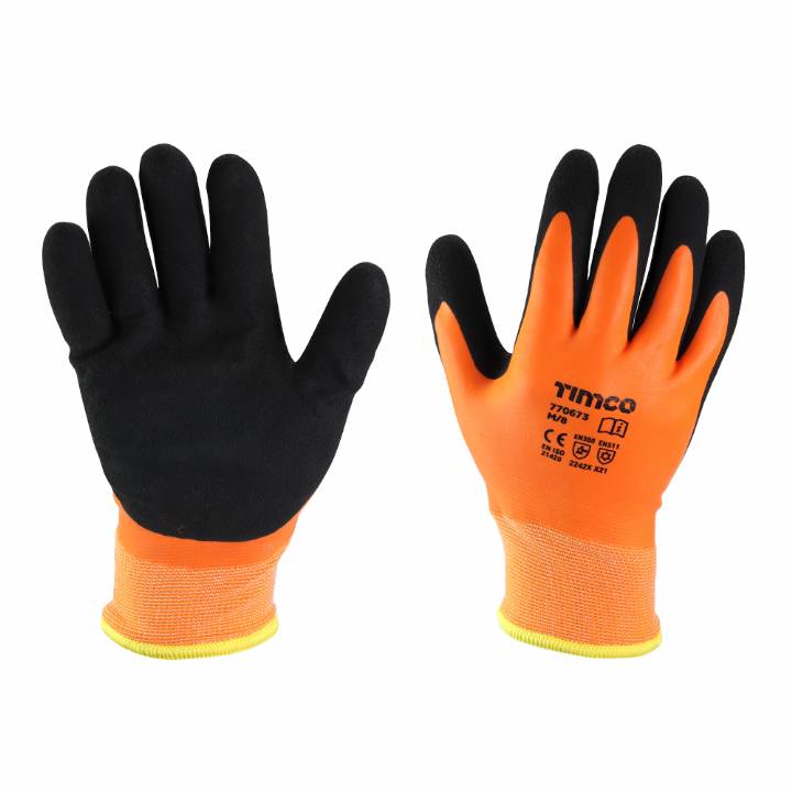 TIMCO AQUA THERMAL GRIP GLOVE SANDY LATEX COATED POLYESTER