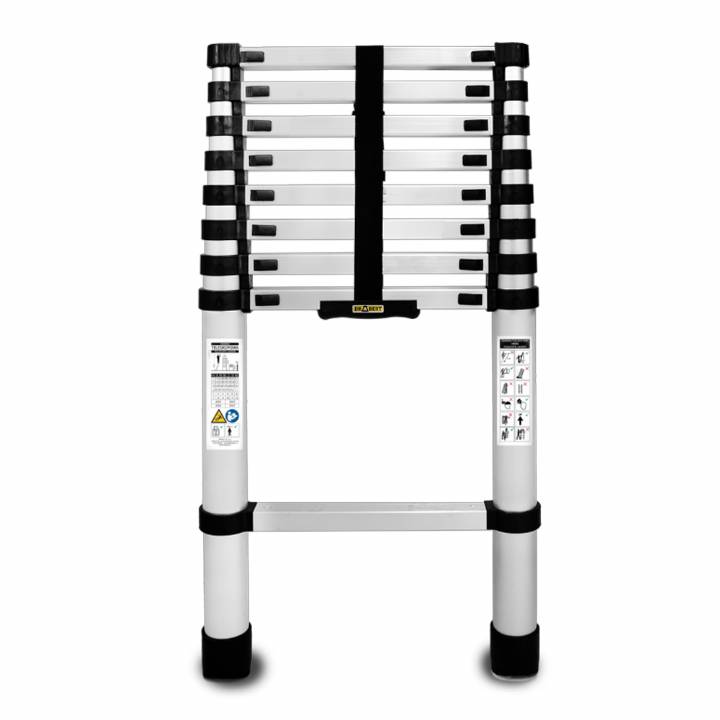 DRABEST ALUMINIUM TELESCOPIC LADDER WITH 9 STEPS