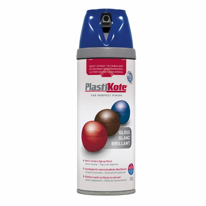 PLASTIKOTE TWIST & SPRAY BLUE GLOSS PAINT 400ML