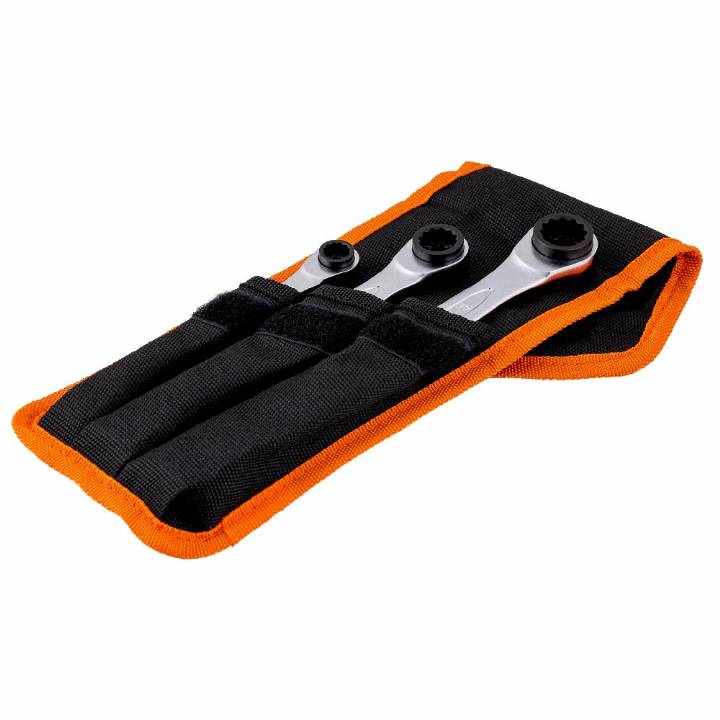 BAHCO RATCHET SPANNER WRENCH SET REVERSIBLE 6 SIZES 3 PIECE