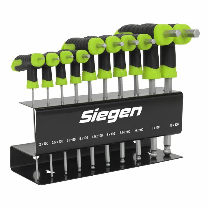 SEALEY SIEGENBALL-END HEX T-HANDLE KEY SET 10PK