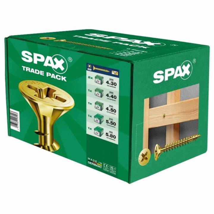 SPAX TRADE VALUE PACK YELLOX PZ2 COUNTERSUNK SCREWS