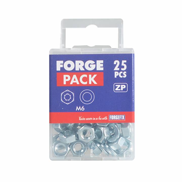 FORGEFIX HEXAGONAL M3 NUTS & WASHERS PK60 ZP