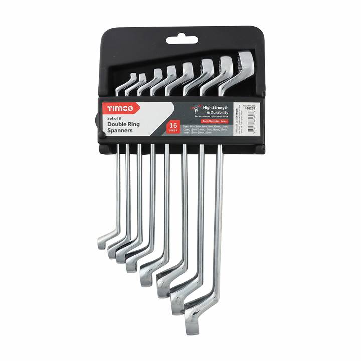 TIMCO DOUBLE RING SPANNERS SET 8PC