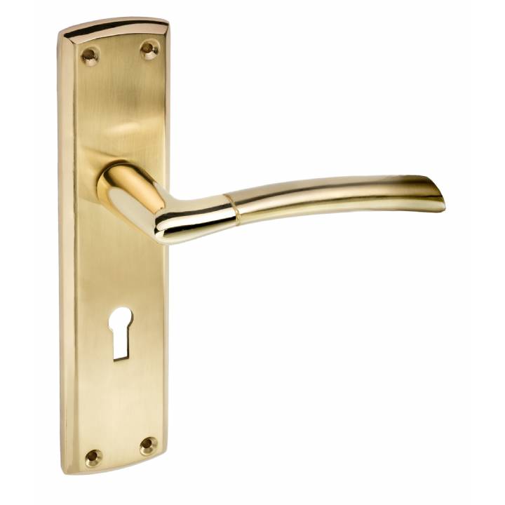 ECLIPSE TIFOSI RETRO FIT LEVER ON DOOR HANDLE POLISHED & SATIN BRASS