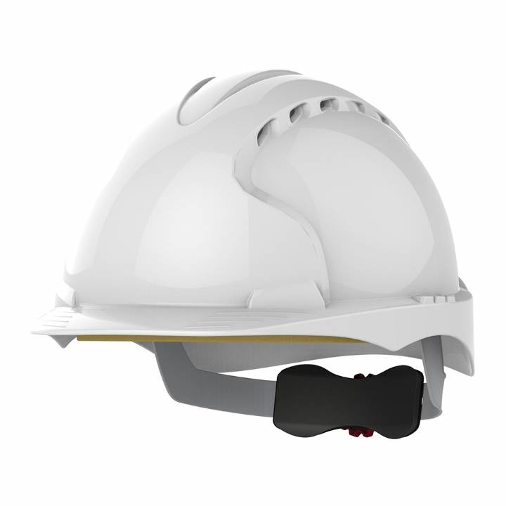 JSP EVO3 SAFETY HELMET WHITE VENTED WHEEL RATCHET