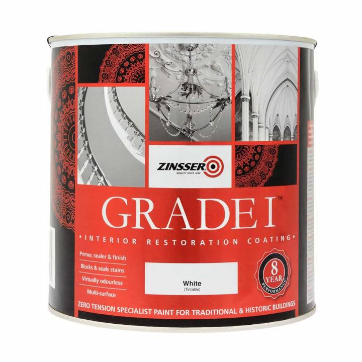 ZINSSER GRADE 1 WHITE INTERIOR RESTIRATION PAINT 2.5L