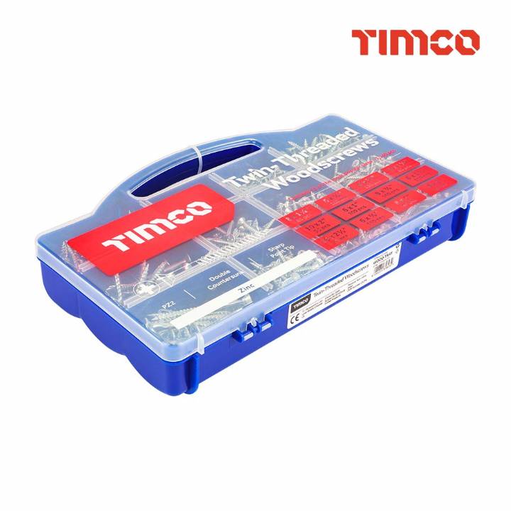 TIMCO SCREWS TWIN THREADED WOODSCREWS PZ COUNTERSUNK ZINC 1140 PK