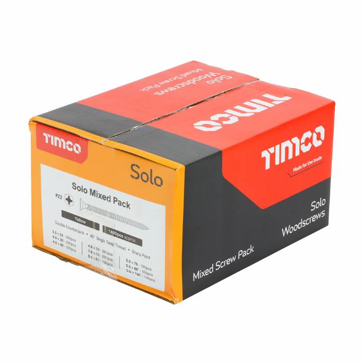 TIMCO SOLO WOODSCREWS MIXED PACK 1400 PC