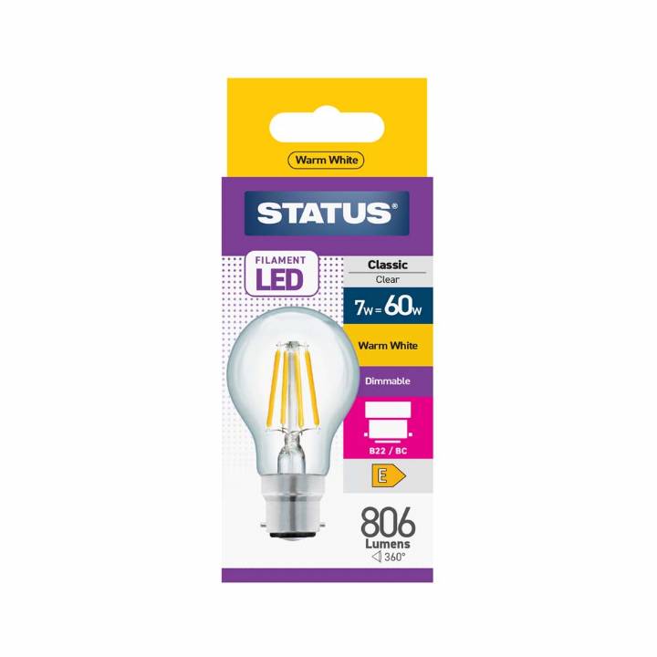 STATUS LED 6.5W BC DIMMABLE LED FILAMENT