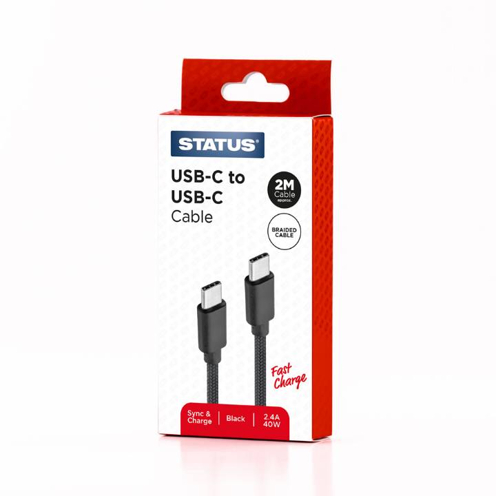 STATUS USB C TO USB C CABLE 2M BLACK