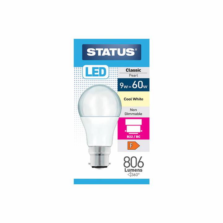 STATUS LED 9W/60W BC DIMMABLE BULB