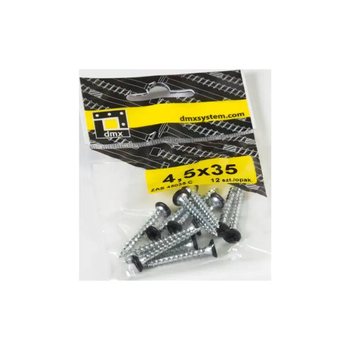 DOMAX BLACK WOOD SCREWS 4.5X35 PK.12