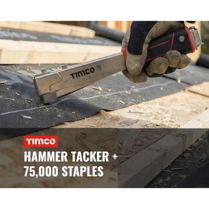 TIMCO HAMMER TACKER AND 75,000 10mm STAPLES