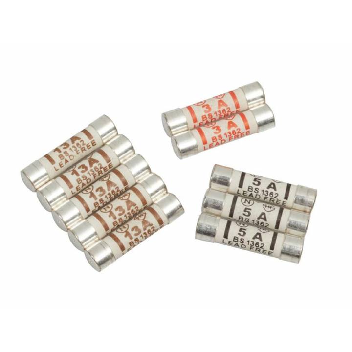 ASSORTED FUSES 3, 5 & 13 AMP PACK 10