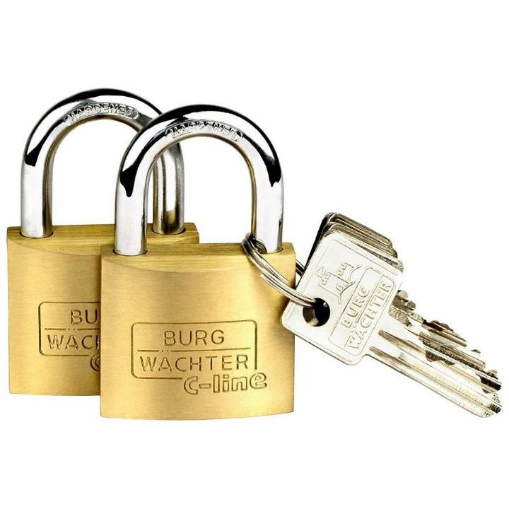 BURG WACHTER 40MM KEYED ALIKE BRASS PADLOCK PK.2