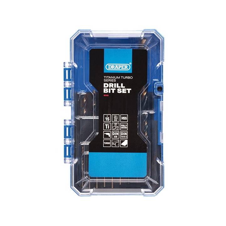 DRAPER TURBO TITANIUM DRILL BIT SET 19 PIECE