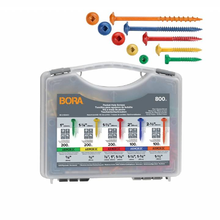 BORA POCKET HOLE SCREW KIT 800 PIECE