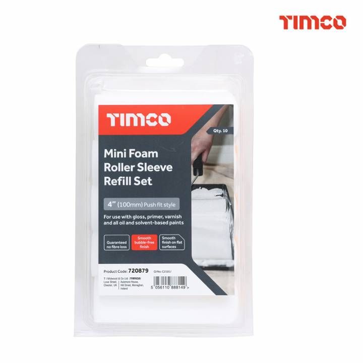 TIMCO MINI FOAM ROLLER SLEEVES (10)