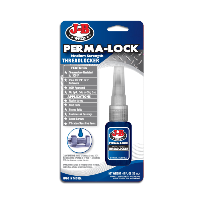 JB WELD PERMA-LOCK BLUE MEDIUM STRENGTH THREADLOCKER 13ml