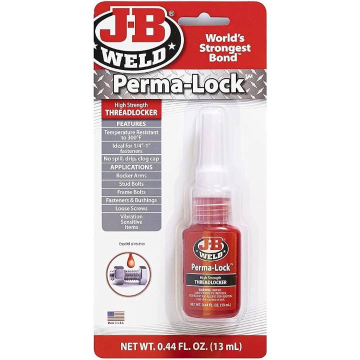 JB WELD PERMA-LOCK RED HIGH STRENGTH THREADLOCKER 13ml